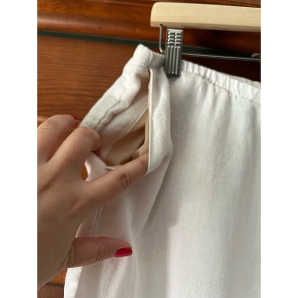 J. Jill Love Linen Women's Elastic Waist Wide-Leg Linen Palazzo Pants White MP - Picture 4 of 10